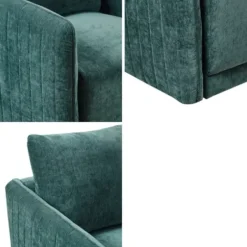 Accent Chairs-Kirkland's Home Emerald Textured Arm Swivel Accent Chair Green