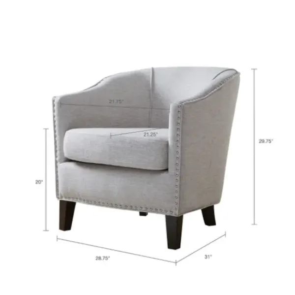 Accent Chairs-Kirkland's Home Emery Barrel Accent Chair Ivory