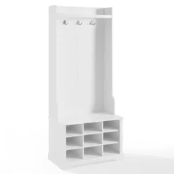 Entryway Furniture-Kirkland's Home Emily White Wood Storage Cube Hall Tree
