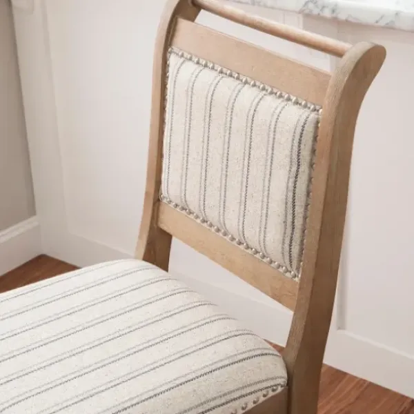 Bar Stools & Counter Height Stools-Kirkland's Home Emma Bar Stool With Nailhead Trim Gray