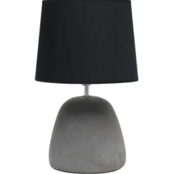 Table Lamps-Kirkland's Home Emma Concrete Table Lamp With Shade Black
