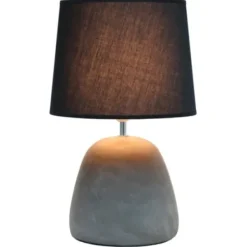Table Lamps-Kirkland's Home Emma Concrete Table Lamp With Shade Black