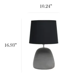 Table Lamps-Kirkland's Home Emma Concrete Table Lamp With Shade Black