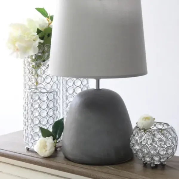 Table Lamps-Kirkland's Home Emma Concrete Table Lamp With Shade Gray