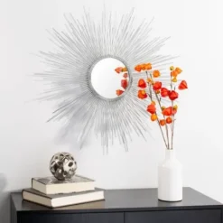 Decorative Mirrors-Kirkland's Home Emme Silver Sunburst Wall Mirror