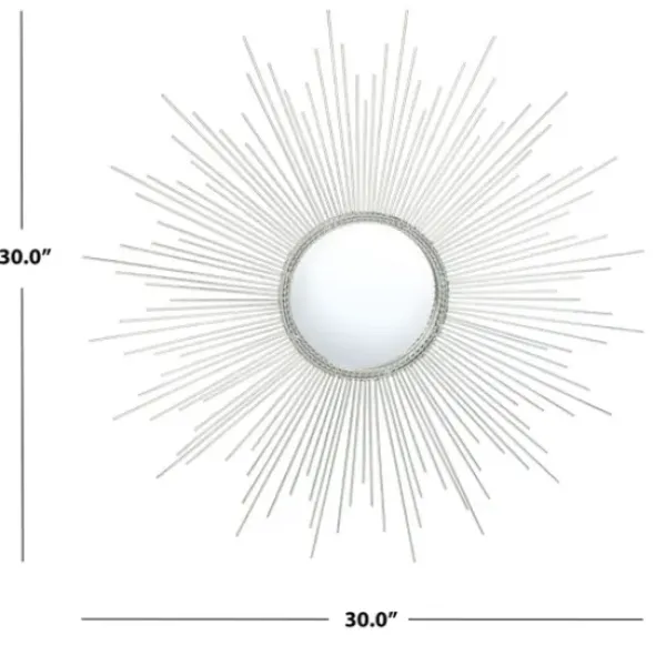 Decorative Mirrors-Kirkland's Home Emme Silver Sunburst Wall Mirror