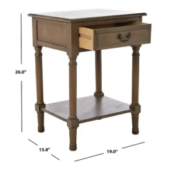 Accent & End Tables-Kirkland's Home Emory Natural Single Drawer Accent Table Black