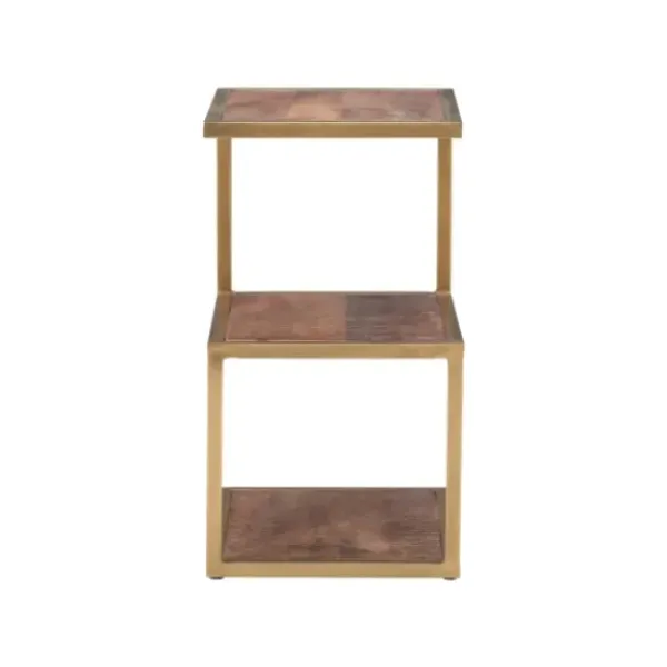 Accent & End Tables-Kirkland's Home En Shelves S-Frame Accent Table Gold