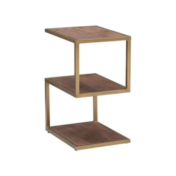 Accent & End Tables-Kirkland's Home En Shelves S-Frame Accent Table Gold