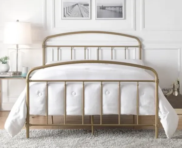 Beds & Headboards-Kirkland's Home En Sun Vintage Arch Full Bed Frame Gold