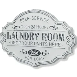 Wall Quotes & Signs-Kirkland's Home Enamel Laundry Room Wall Plaque White/Black