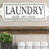 Wall Quotes & Signs-Kirkland's Home Enamel Laundry Wash Dry Fold Wall Plaque White/Black