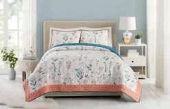 Quilts-Kirkland's Home English Garden King 3-Pc. Quilt Set Blue/Orange/White