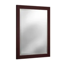 Framed Mirrors-Kirkland's Home Espresso Beveled Vanity Mirror Brown
