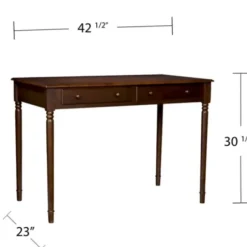 Office Furniture-Kirkland's Home Espresso Classic 2-Drawer Wood Desk Brown