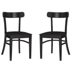 Accent Chairs-Kirkland's Home Espresso Curved Plank 2-Pc. Accent Chair Set Brown