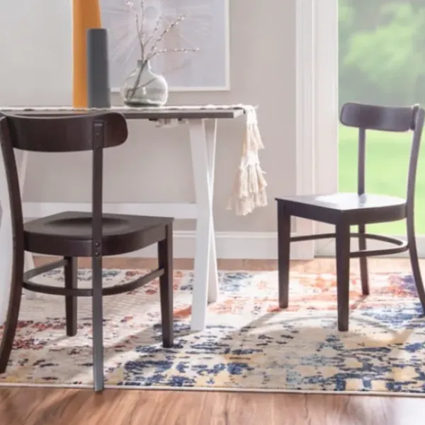 Accent Chairs-Kirkland's Home Espresso Curved Plank 2-Pc. Accent Chair Set Brown