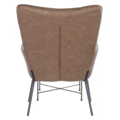 Accent Chairs-Kirkland's Home Espresso Faux Leather 2-Pc. Chair And Ottoman Set Brown
