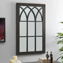 Decorative Mirrors-Kirkland's Home Espresso Grandview Arched Frame Wall Mirror Brown