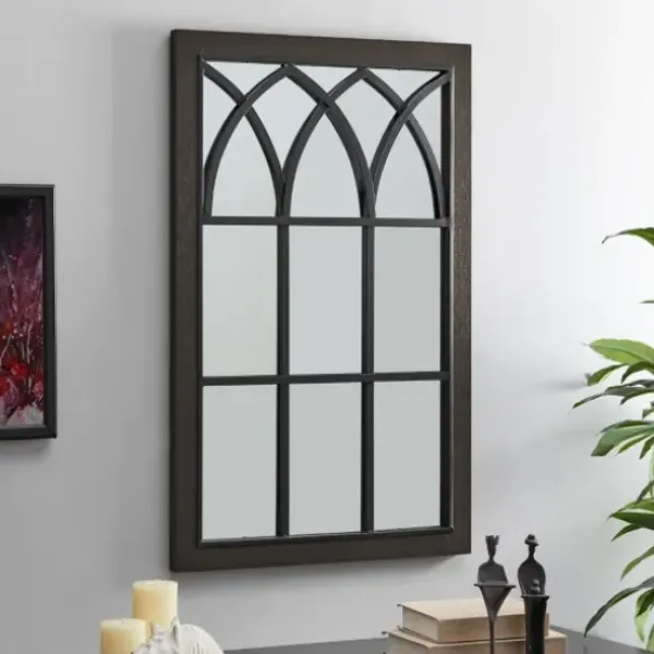 Decorative Mirrors-Kirkland's Home Espresso Grandview Arched Frame Wall Mirror Brown
