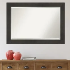 Framed Mirrors-Kirkland's Home Espresso Plank Beveled Mirror