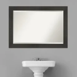 Framed Mirrors-Kirkland's Home Espresso Plank Beveled Mirror
