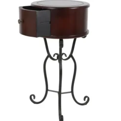 Accent & End Tables-Kirkland's Home Espresso Round Accent Table Brown