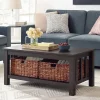 Coffee Tables-Kirkland's Home Espresso Traditional Wooden Basket Coffee Table Brown