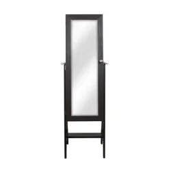 Full Length & Floor Mirrors-Kirkland's Home Espresso Wood Mirror Armoire Brown