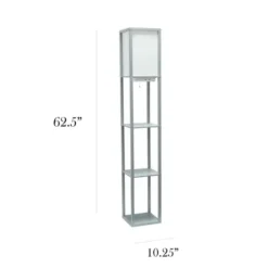Floor Lamps-Kirkland's Home Etagere Shelf Charging Floor Lamp Gray