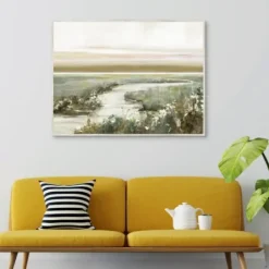Framed Art-Kirkland's Home Eternity In Dawn Framed Canvas Art Print Green/Ivory