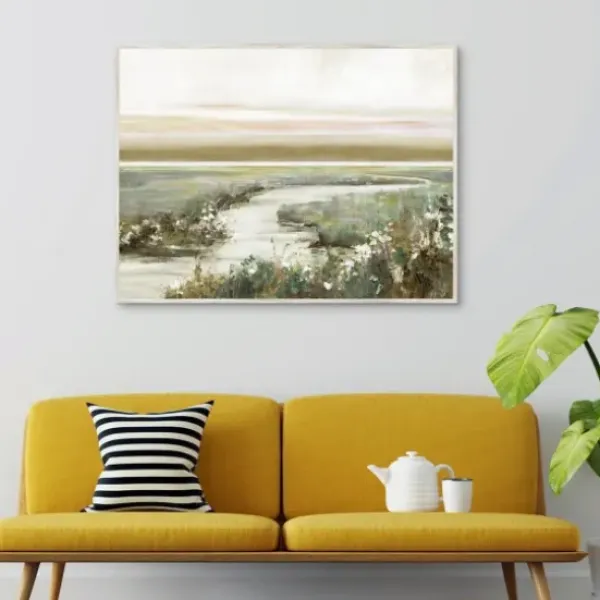 Framed Art-Kirkland's Home Eternity In Dawn Framed Canvas Art Print Green/Ivory