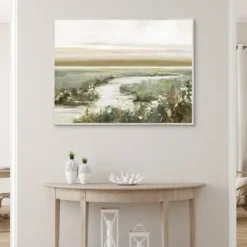 Framed Art-Kirkland's Home Eternity In Dawn Framed Canvas Art Print Green/Ivory