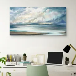 Canvas Art-Kirkland's Home Ethereal Skies Canvas Art Print, 48X24 In. White/Blue