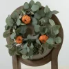 Wreaths-Kirkland's Home Eucalyptus And Baby'S Breath Pumpkin Mini Wreath Green/Orange