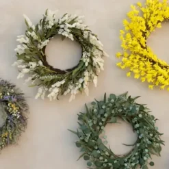 Wreaths-Kirkland's Home Eucalyptus And Bamboo Leaves Wreath Green