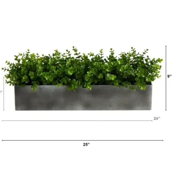 Arrangements & Greenery-Kirkland's Home Eucalyptus Arrangement In Gray Planter Box Green/Gray