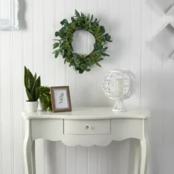 Wreaths-Kirkland's Home Eucalyptus Berry Wreath, 22 In. Green