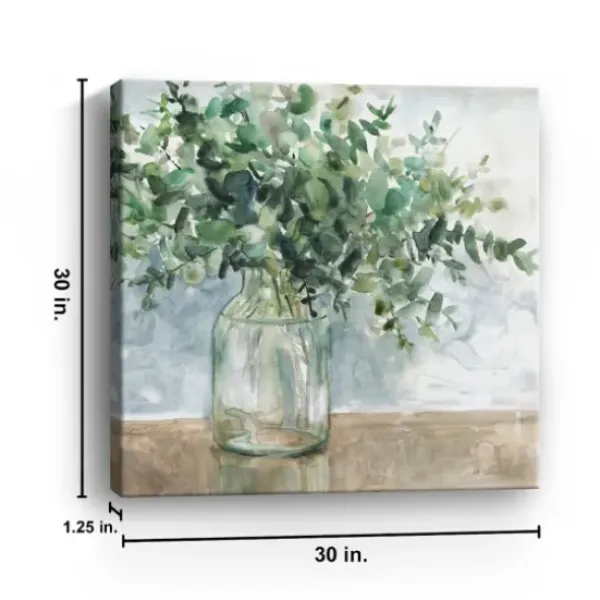 Canvas Art-Kirkland's Home Eucalyptus Bouquet Giclee Canvas Print, 30X30 In. Green/Multi