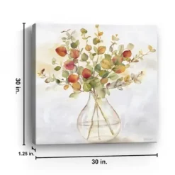 Canvas Art-Kirkland's Home Eucalyptus Vase Spice Ii Canvas Art Print Green/White/Yellow