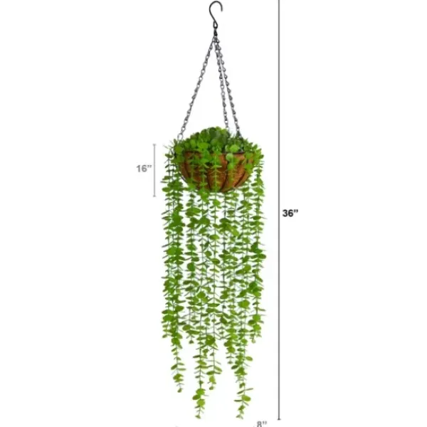 Arrangements & Greenery-Kirkland's Home Eucalyptus Vines Hanging Basket Green
