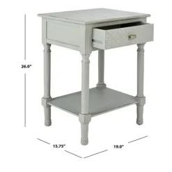 Accent & End Tables-Kirkland's Home Evelina Textured Single Drawer Accent Table Gray