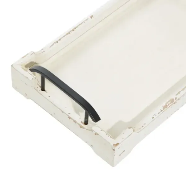 Decorative Trays-Kirkland's Home Evelyn Cream Narrow Decorative Tray Ivory