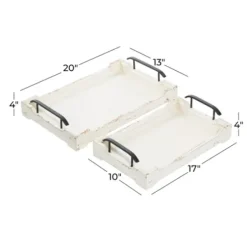 Decorative Trays-Kirkland's Home Evelyn Cream Narrow Decorative Tray Ivory