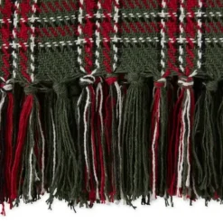 Blankets & Throws-Kirkland's Home Evergreen Forest Plaid Cotton Throw Green/Red