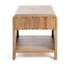Accent & End Tables-Kirkland's Home Everson Wood Side Table Tan