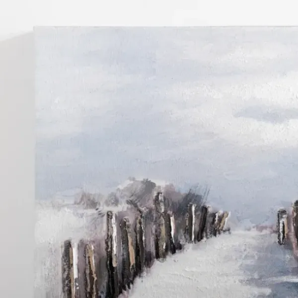Canvas Art-Kirkland's Home Faded Beach Path Canvas Art Print Gray/Blue/White
