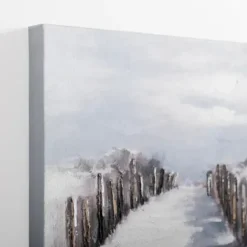 Canvas Art-Kirkland's Home Faded Beach Path Canvas Art Print Gray/Blue/White