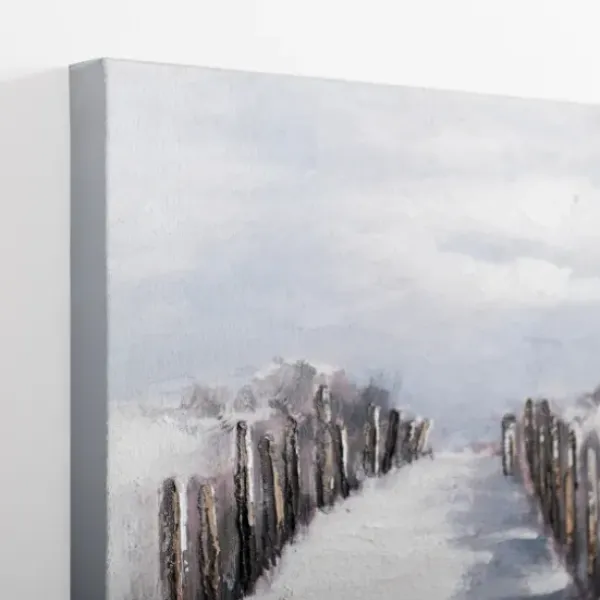 Canvas Art-Kirkland's Home Faded Beach Path Canvas Art Print Gray/Blue/White