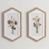 Framed Art-Kirkland's Home Fall Floral Hexagon Framed Art Prints, Set Of 2 White/Green/Brown